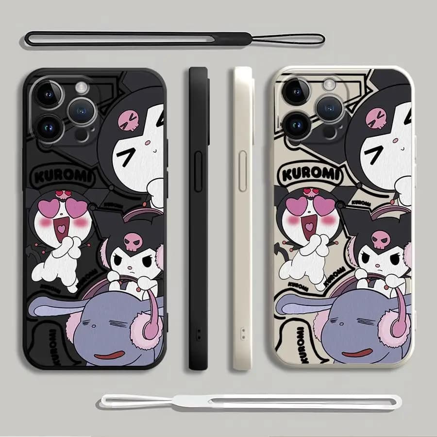 TPU Soft Case for Apple iPhone 14 Pro 13 12 15Plus 16Pro Max 16e 11 16 15 Sanrio Kawaii Kuromi
