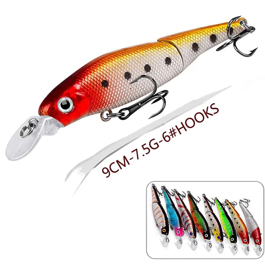 1PCS Multi Sezione Crankbait Esche Da Pesca Comune Minnow Esche Dure Wobblers Artificiali Per Luccio Traina Swimbait Attrezzatura Da Pesca