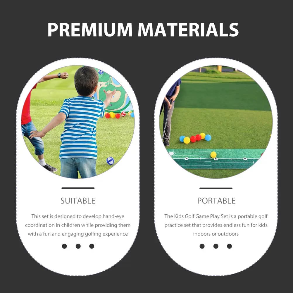 Set da gioco da golf per bambini, tappetino portatile pieghevole per interni ed esterni, gioco di lancio della palla da golf per la coordinazione occhio-mano