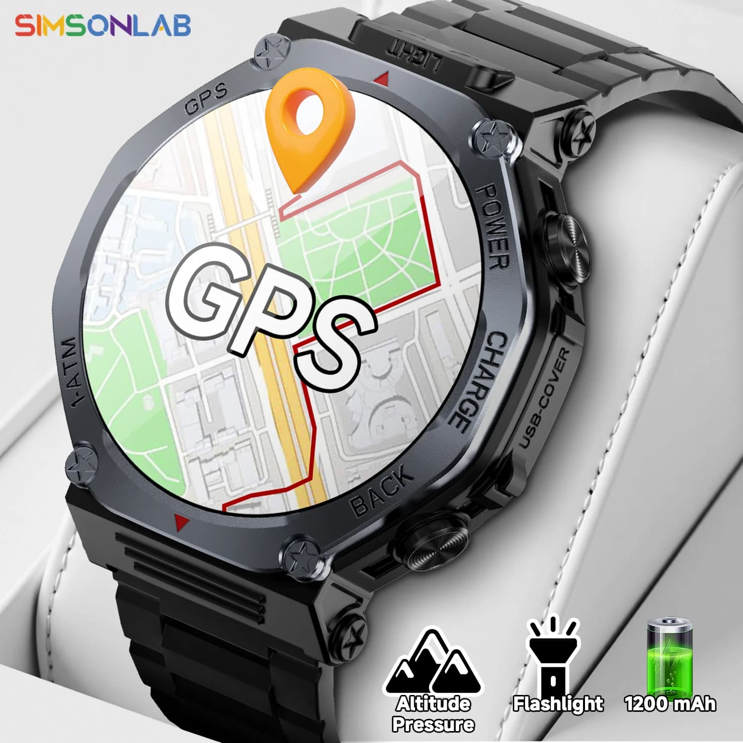 2025 Nuovo GPS Smartwatch per Android/IOS Assistente vocale 1200mAh Batteria di grandi dimensioni Chiamata wireless Forte torcia Orologio sportivo per me