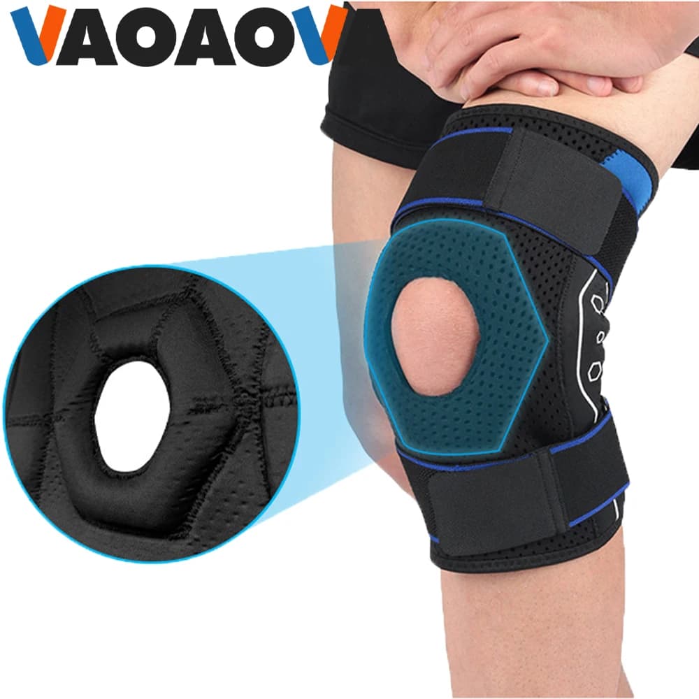 Supporto per Ginocchio con Cerniera e Cinghia, Stabilizzatori Laterali per Rotula, Allevia il Dolore da Lesioni al Menisco (ACL, LCL, MCL), Artrite e Tendinite