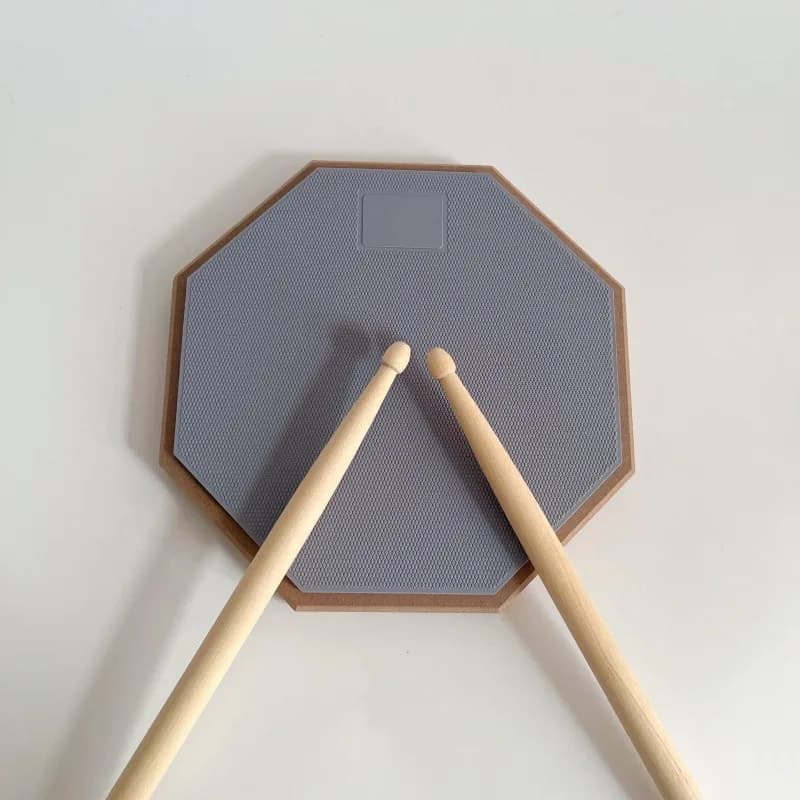Pad per Pratica Batteria 8/12 Pollici in Gomma e Legno, Pad Silenzioso per Principianti, Accessori per Batteria Jazz e Strumenti a Percussione