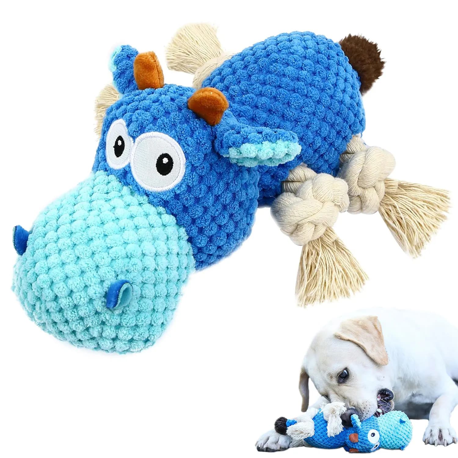 1 pezzo di peluche per cani da masticare, giocattoli cigolanti per cani, animali di peluche con materiale in cotone e carta frusciante, giocattoli da masticare resistenti