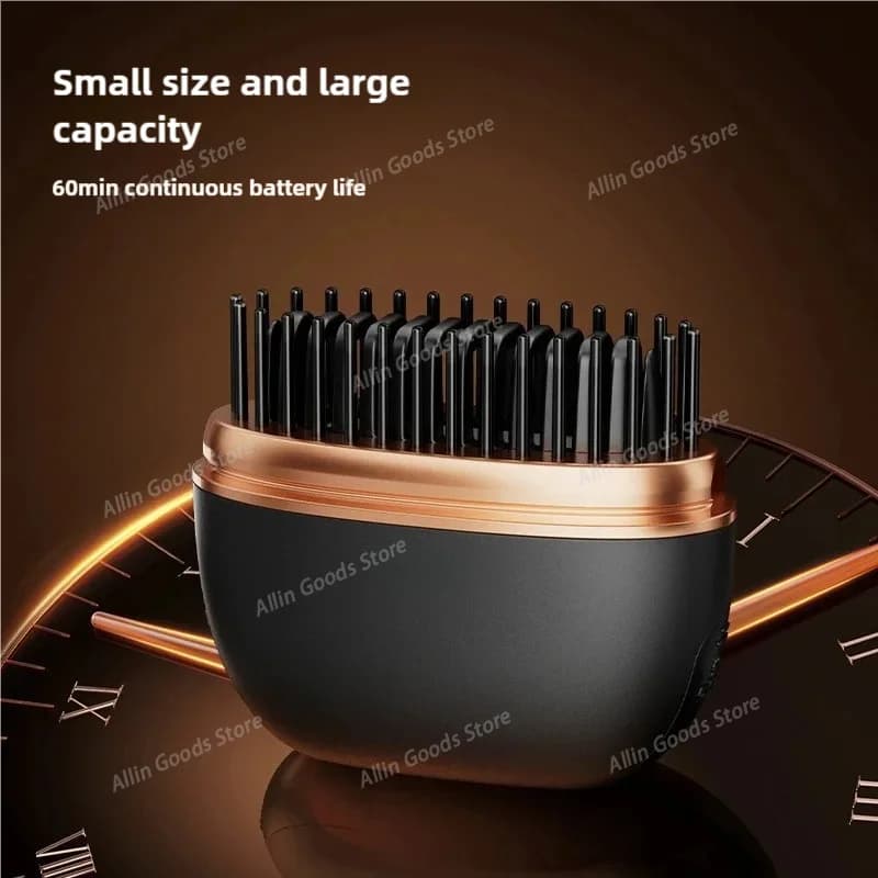Portable Mini Negative Ion Electric Hot Comb Anti-Scald Hair Styling Tool Travel Hair Straightening Comb