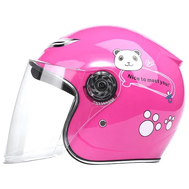 Children's Motorcycle Helmet Electric Bicycle Double Lens Open-sided visor Summer Scooter Motorcycle Children's Safety Equipment