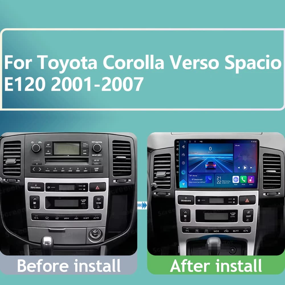 GPS Android 16 Car Radio For Toyota Corolla Verso Spacio E120 2001 2002 2003 2004 2005 2006 2007 Video DSP Stereo Carplay WiFi