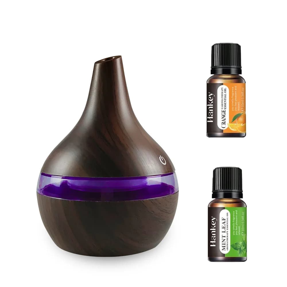 Diffusore per la casa Umidificatore a venature del legno da 300 ml Diffusore di oli essenziali Nebbia fredda ultra silenziosa per un sonno migliore