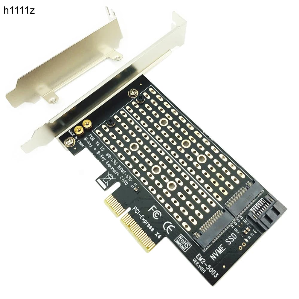 Adattatore PCI Express PCIE a M2 Adattatore NVME SATA M.2 SSD PCIE Adattatore NVME/SATA M2 PCI E SSD M2 a SATA Scheda PCI-E Chiave M + Chiave B