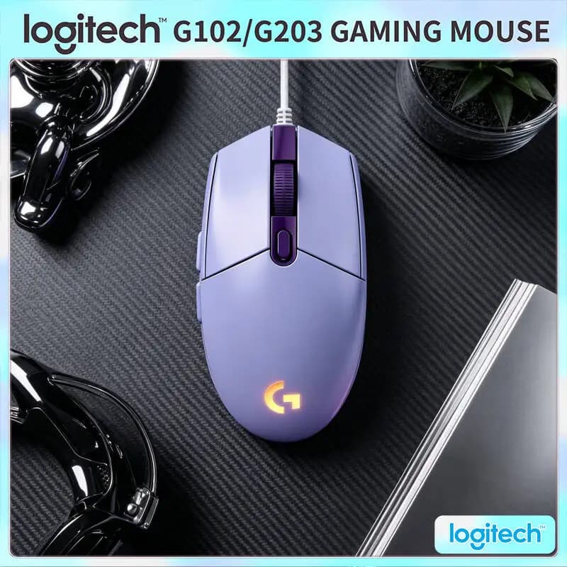 Logitech G102 Prodigy Wired Mouse HERO Sensor Technology 6 Customizable Keys RGB Lighting for Gamers