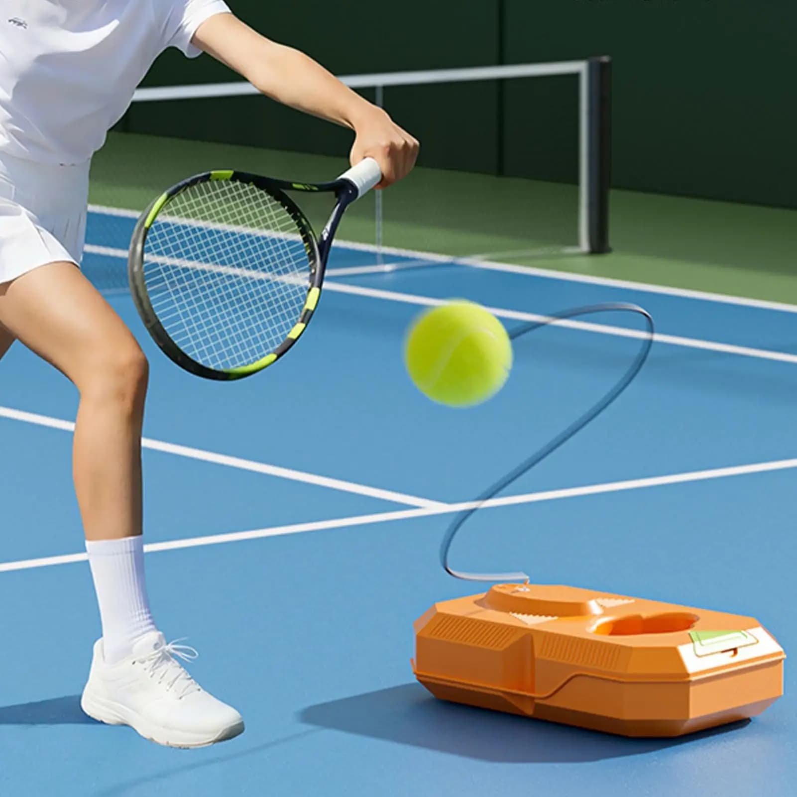 Attrezzo da allenamento per tennis con palla rimbalzante, strumento per esercizi sportivi, attrezzatura per rimbalzo da tennis per principianti, adulti, adolescenti, per allenamento in campo e in palestra