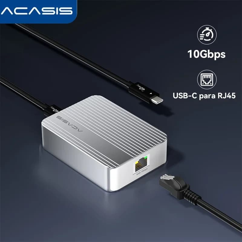 Adattatore Ethernet USB-C Acasis da 10 Gbps per USB4 | MacBook/Mac Studio/PC/Lactop | Scheda LAN RJ45 da 10000 Mbps