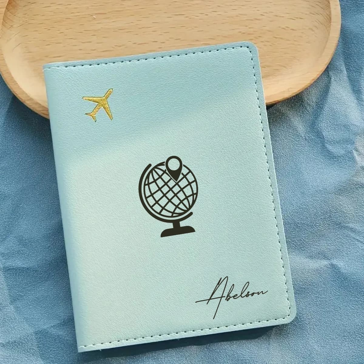 Set Personalizzato di Porta Passaporto e Etichetta Bagaglio, Regalo per il Ritorno a Scuola, Porta Passaporto e Etichetta in Pelle alla Moda