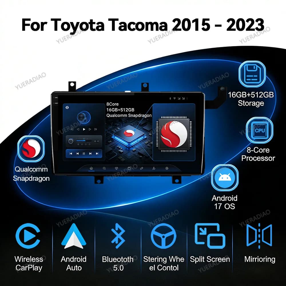 Android 17 Car Radio For Toyota Tacoma N300 2015 - 2021 Multimedia Stereo Video Player GPS NAVI DSP 4G LTE 5G WIFI Head Unit BT