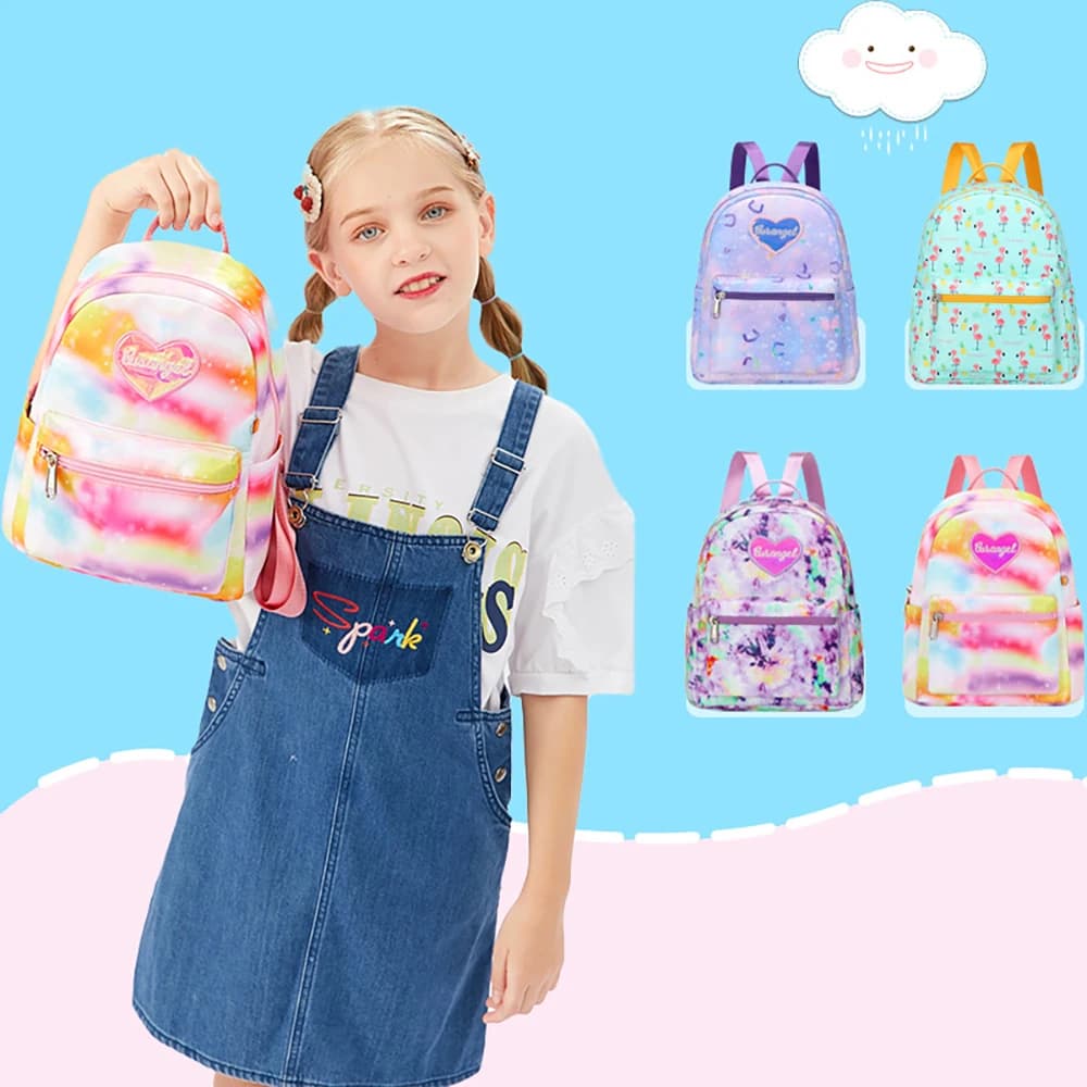 Zaino per bambini viola scintillante sfumato con stampa di cuori luccicanti - Borsa da scuola leggera per ragazze, perfetta per la scuola dell'infanzia