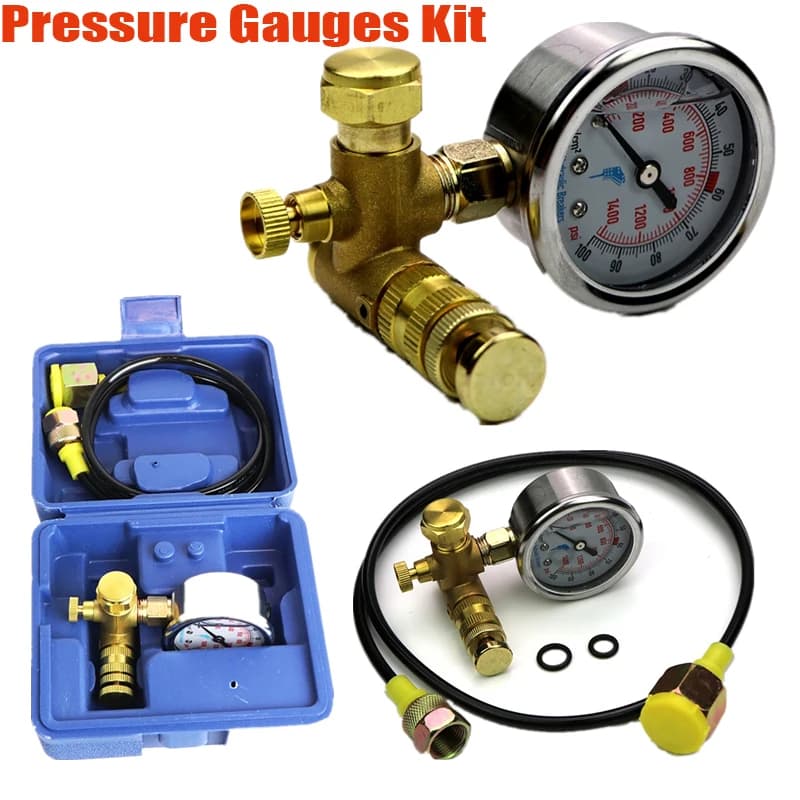 Kit Manometri 6Mpa per Misurazione Pressione Gas Azoto, Accessori per Martello Demolitore Idraulico, Strumento per Test Idraulici