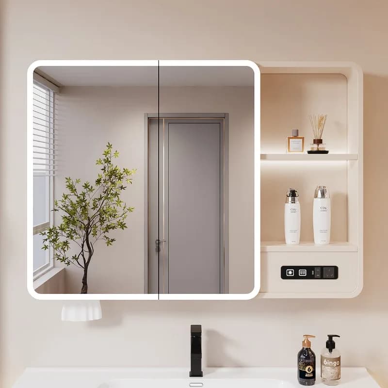 Modern Decorations Bathroom Cabinet Organizer Mirror Makeup Storage Cupboard Accessories Shelves Archivadores Salon Furniture