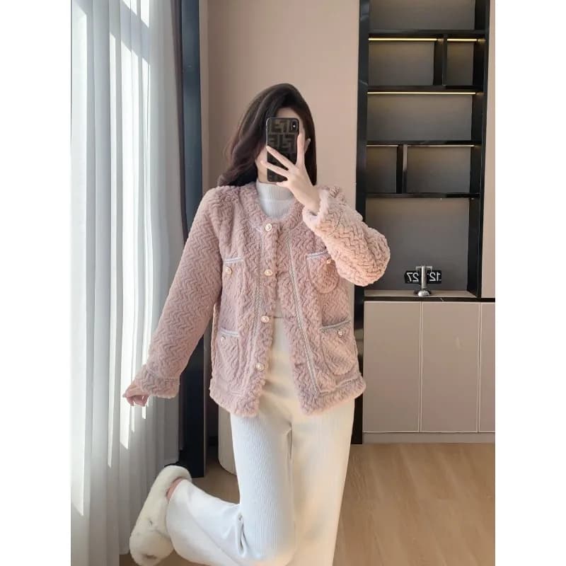 Lamb Fur Coat Autumn and Winter New Korean Loose Small Warm and Versatile Short Top