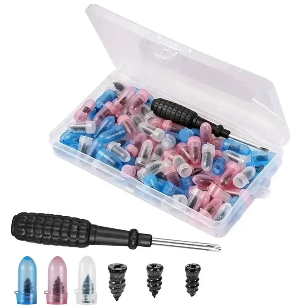 10-84 Pezzi Chiodi in Gomma Universali per Riparazione Pneumatici Auto, Tappi in Gomma per Riparazione Rapida, Kit di Attrezzi per Riparazione Pneumatici