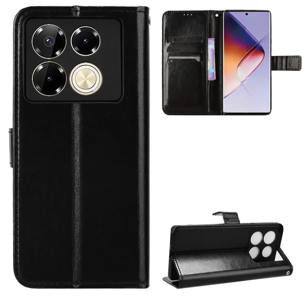 Per Infinix Note 40 Pro Plus 4G 5G Custodia di lusso Flip PU Portafoglio in pelle Cordino Custodia per Infinix Note40 Borsa per telefono