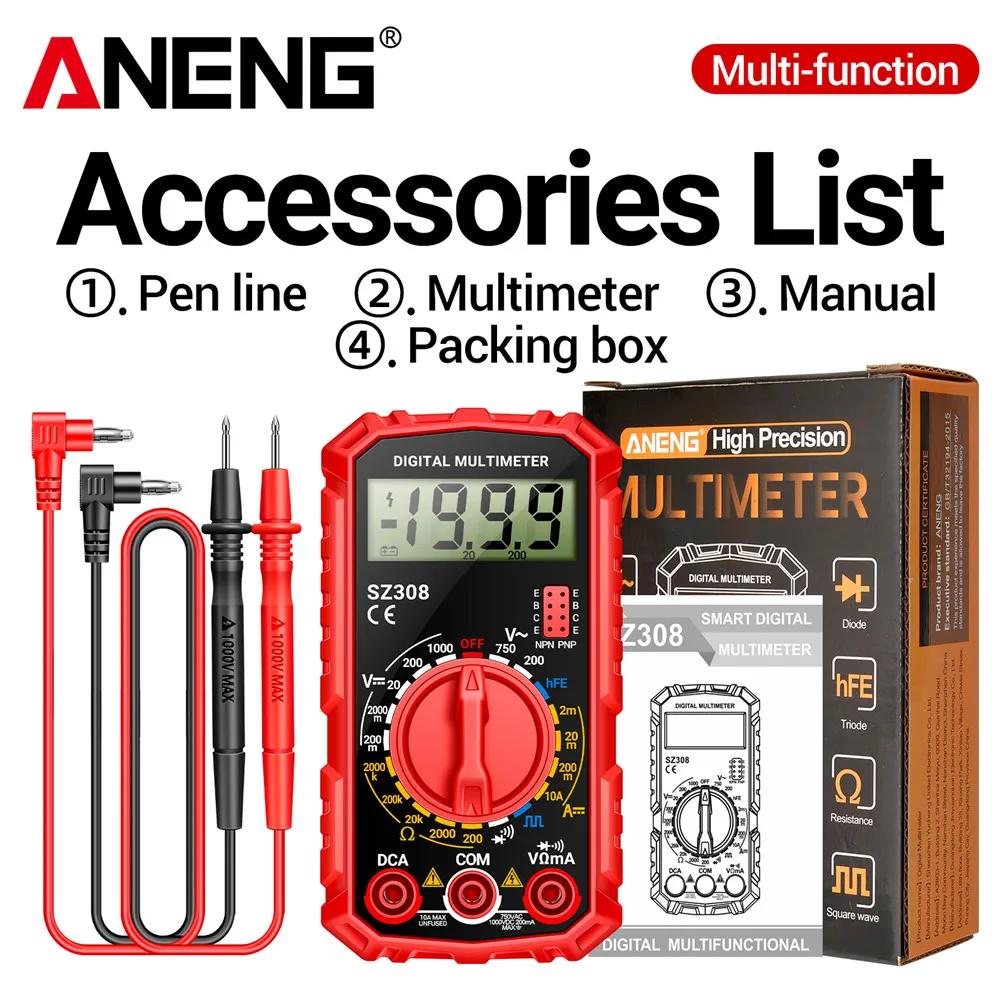 ANENG SZ308 Digital Multimeter AC/DC Current Meter Voltage Resistance Meter Electricity Retro Light LCD Ohm Square Wave Test