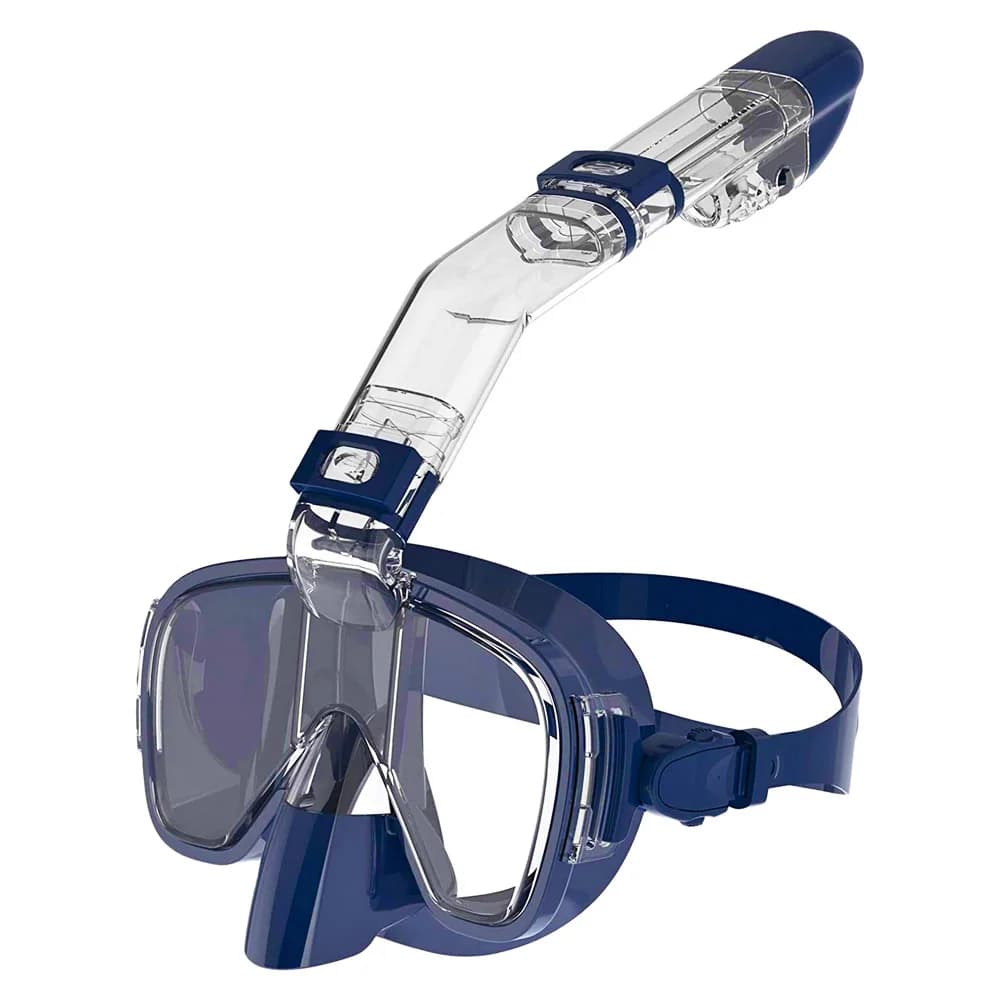 Latest multifunctional snorkeling mask set of foldable underwater masks with top dry cover panoramic 180 degree HD view with camera support