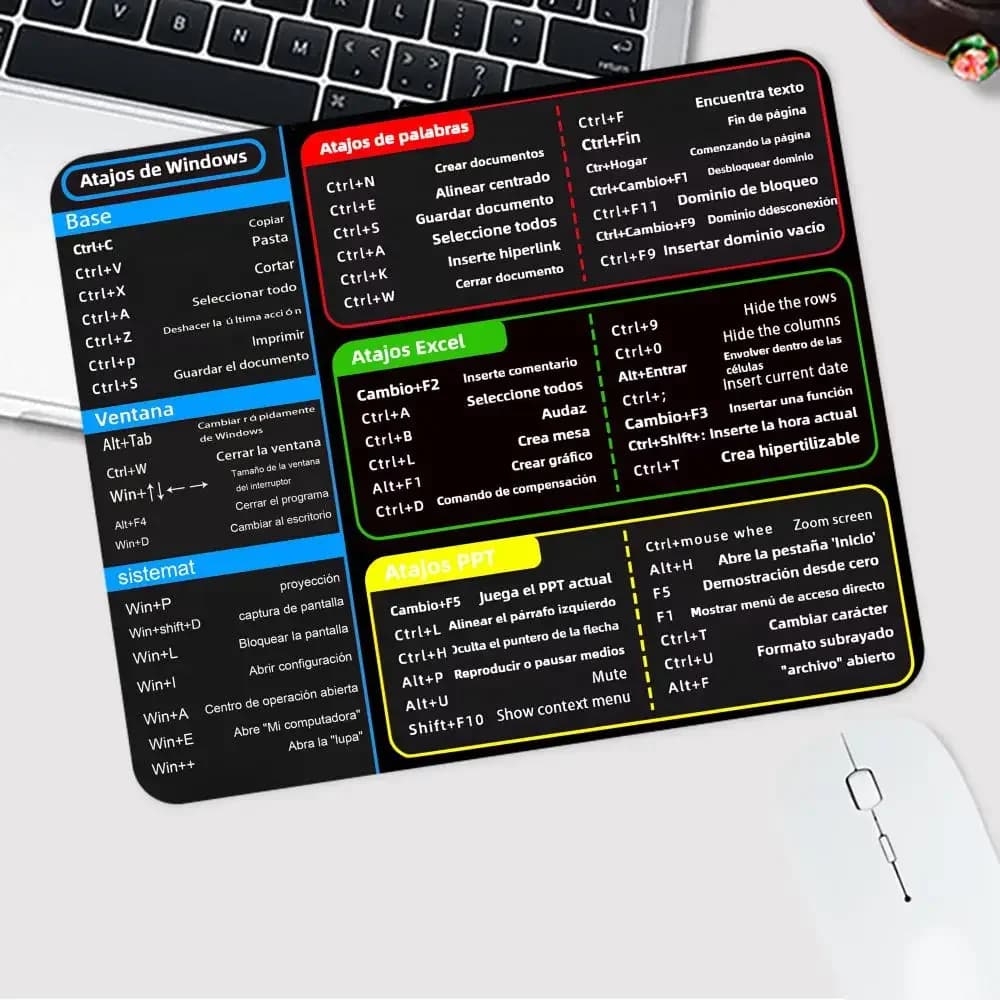 Piccola selezione rapida Tappetino per mouse Tastiera Spagnolo Portoghese Inglese EXL Tappetino per mouse per ufficio Windows Tappetino per tastiera
