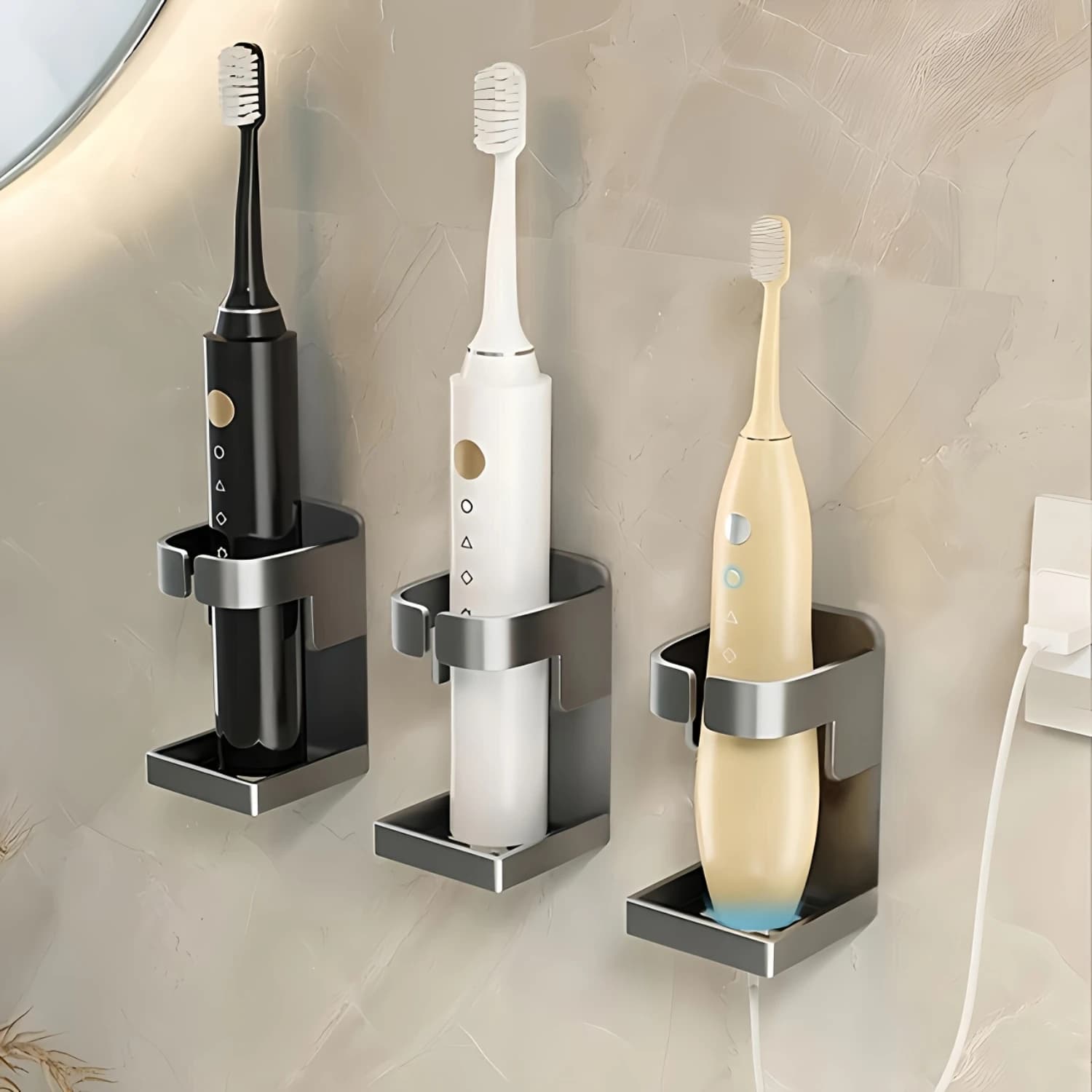 Porta spazzolino 1/2/3 pezzi: organizer salvaspazio per spazzolino da bagno con supporto elegante e moderno senza tracce, universale
