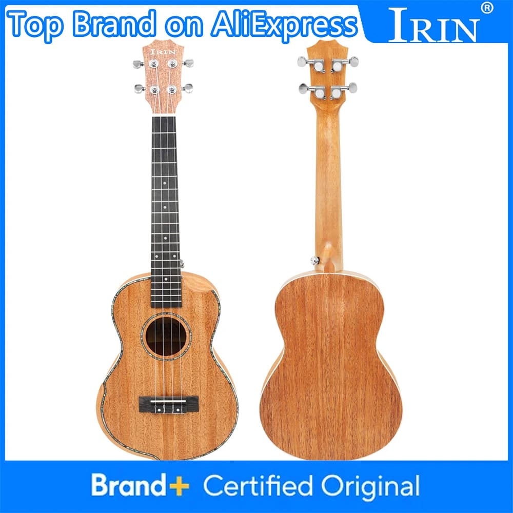 IRIN Ukulele 26 Pollici a 4 Corde, Chitarra Hawaiana in Mogano/Legno di Zebra, Mini Guitarra con Borsa, Corde e Accessori per Ukulele