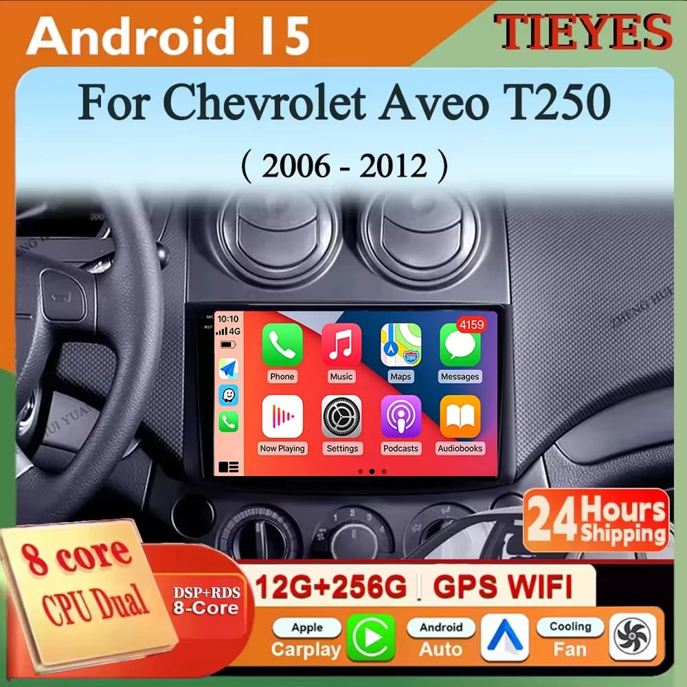 Android 15 Car Radio for Ford Fiesta Mk VI 5 Mk5 2002-2008 Multimedia GPS 2 Din DVD Carplay Navigation Player Stereo WIFI 4G DSP