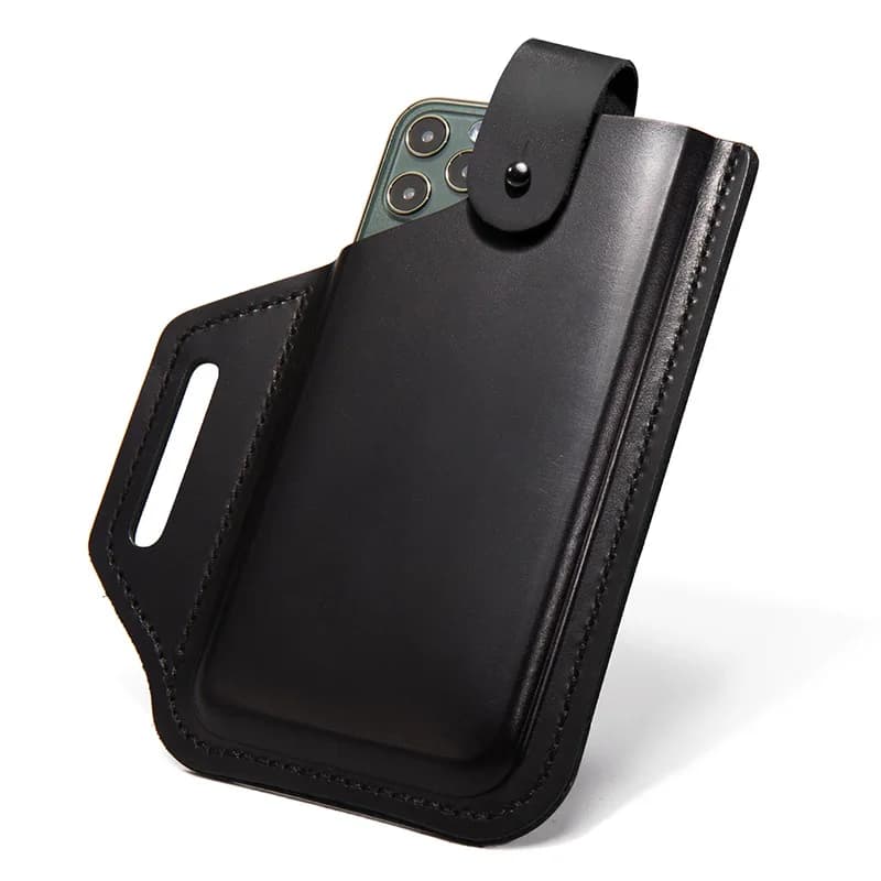 Custodia per telefono in vera pelle per custodia per fondina ad anello per cellulare da 6-7.5 pollici cintura marsupio portafoglio per telefono borsa per cintura antifurto muslimours