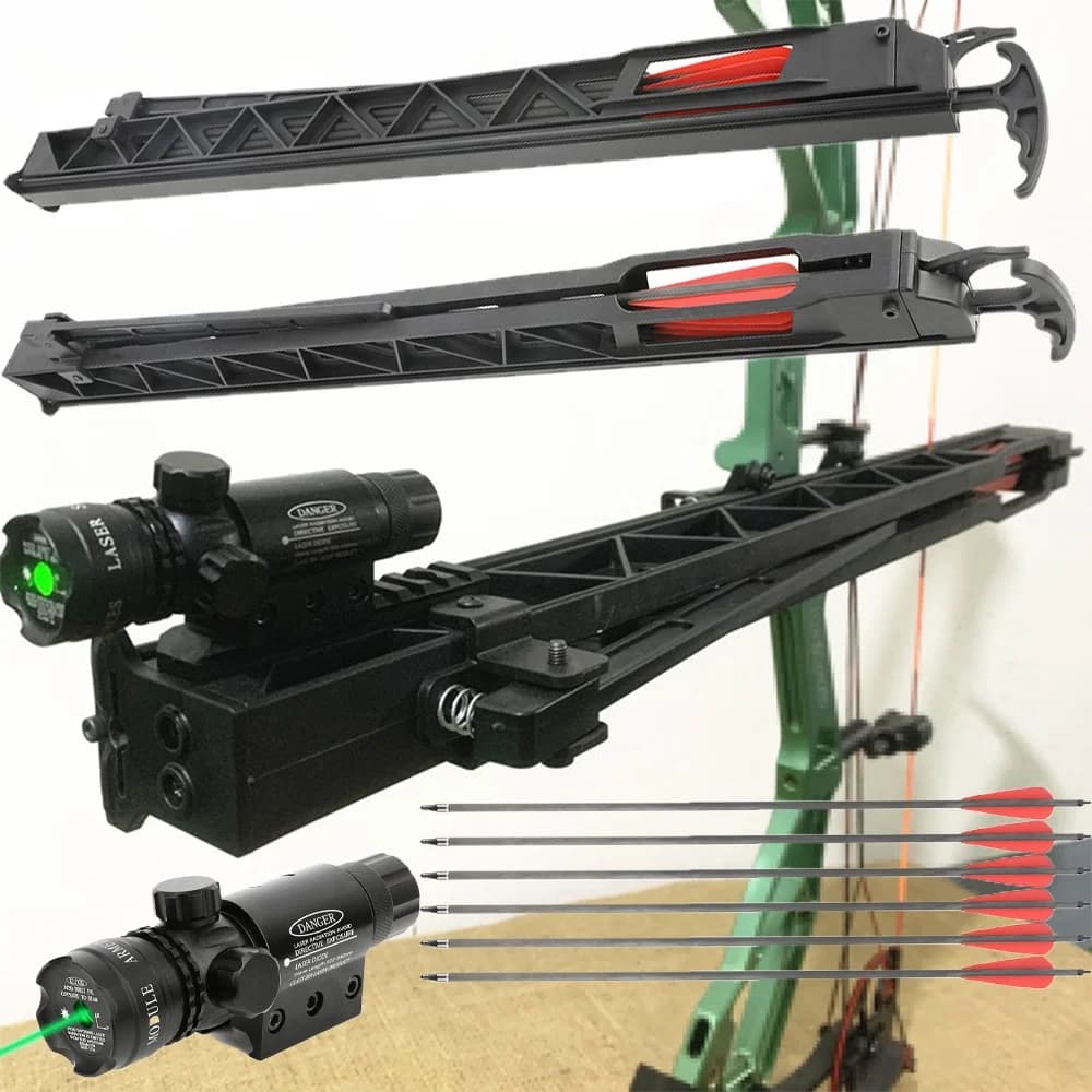 Arrow Track Launcher Archery Bow Shooting Assistant Kit, Equipped with Pure Carbon Arrows for Hunting Target Game and Daily Archery Training