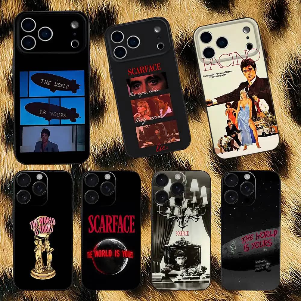 Tony M-Montana of S-Scarface Phone Case Silicone Soft For IPhone 16,17,15,11,13,12,14,Mini,Pro,Max,Plus,Air,E Black