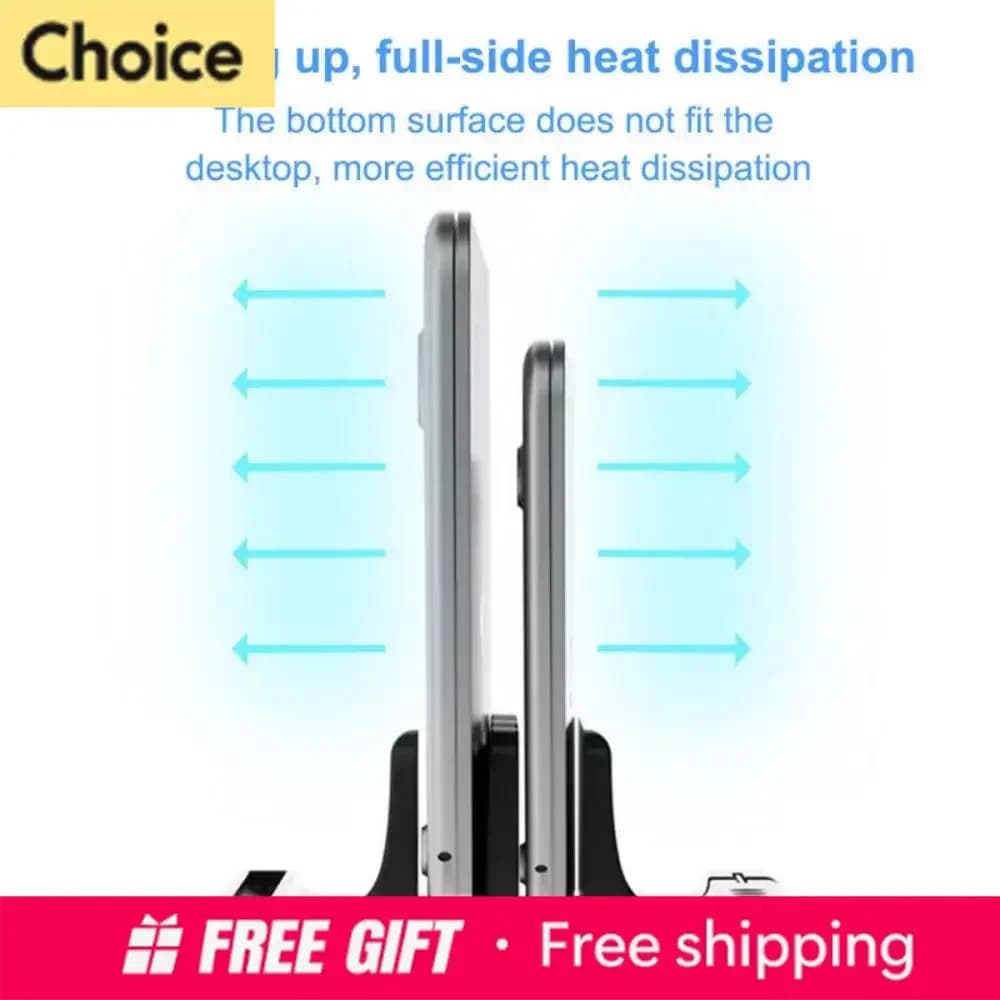 2028 Adjustable Vertical Laptop Stand Space Save Mini Mobile Phone Holder Shelf Base Dual Slot Tablet Computer Stand New