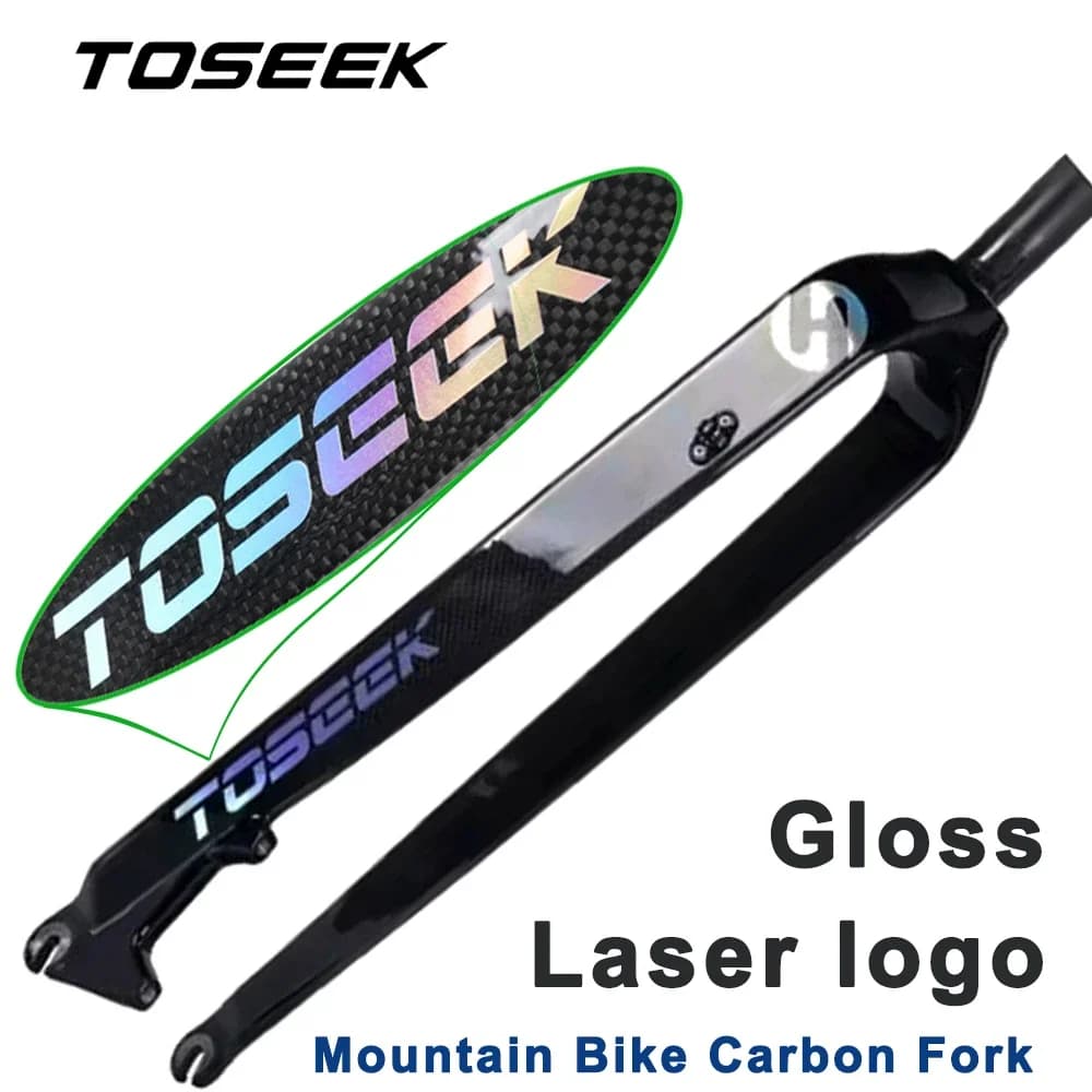 TOSEEK Mountain Bike Forcella In Carbonio MTB Forcella 1-1/8 "Dritto Misura per Ruota 26/27.5/29er Freno A Disco 160mm Parti di Biciclette Da Montagna