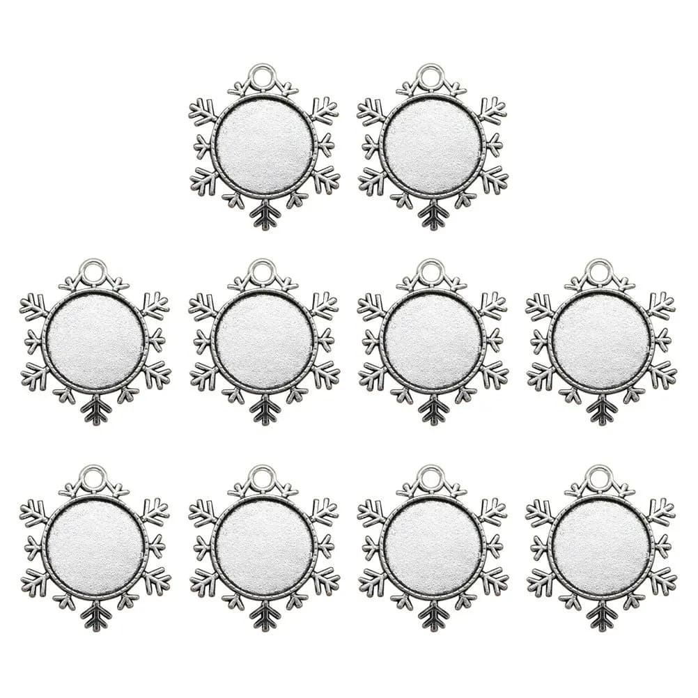 10Pcs Alloy Snowflake Pendant Charms DIY Jewelry Making Accessories for Necklace Bracelet Keychain Scrapbooking Craft Gift