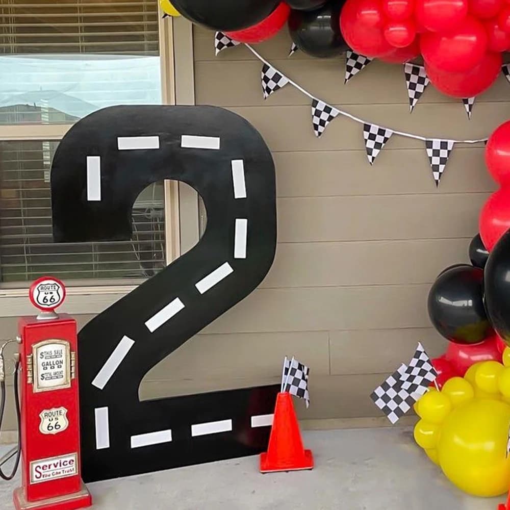 73 cm mosaic board Customize big DIY digits for background decorations for birthday parties for racing cars Baby shower decorations for children