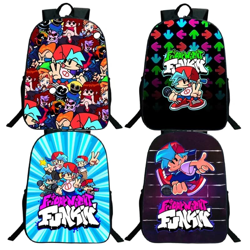 Friday Night Funkin adolescenti ragazzi ragazze gioco per bambini Cartoon Kid School Book Bags uomo donna spalla Mochila Bolsa