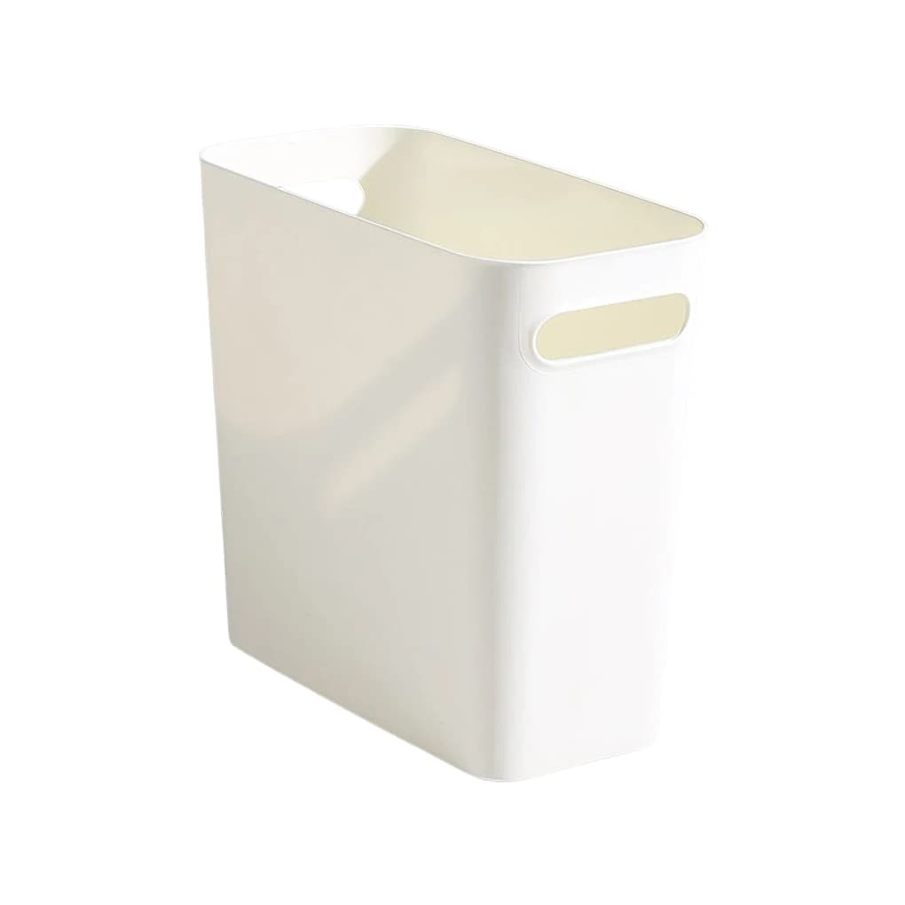Cestino per rifiuti bianco, grande, sottile, senza coperchio, con manici, contenitore per immondizia per camera da letto, cucina, casa, portaoggetti.