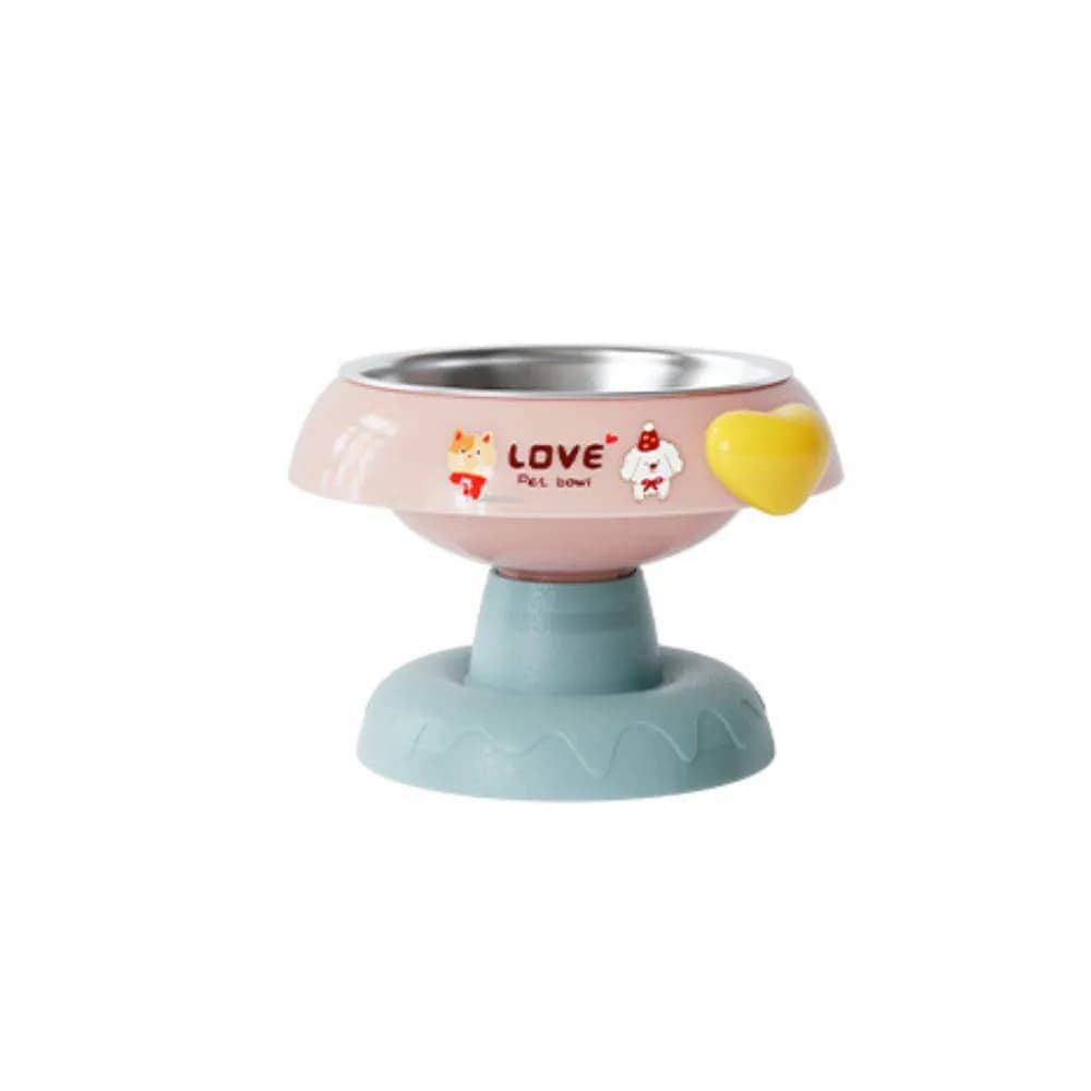 Large Capacity Elevated Cat Bowl Cartoon Design Anti Tipping Pet High Foot Bowl Non-slip Detachable Pet Food Bowl
