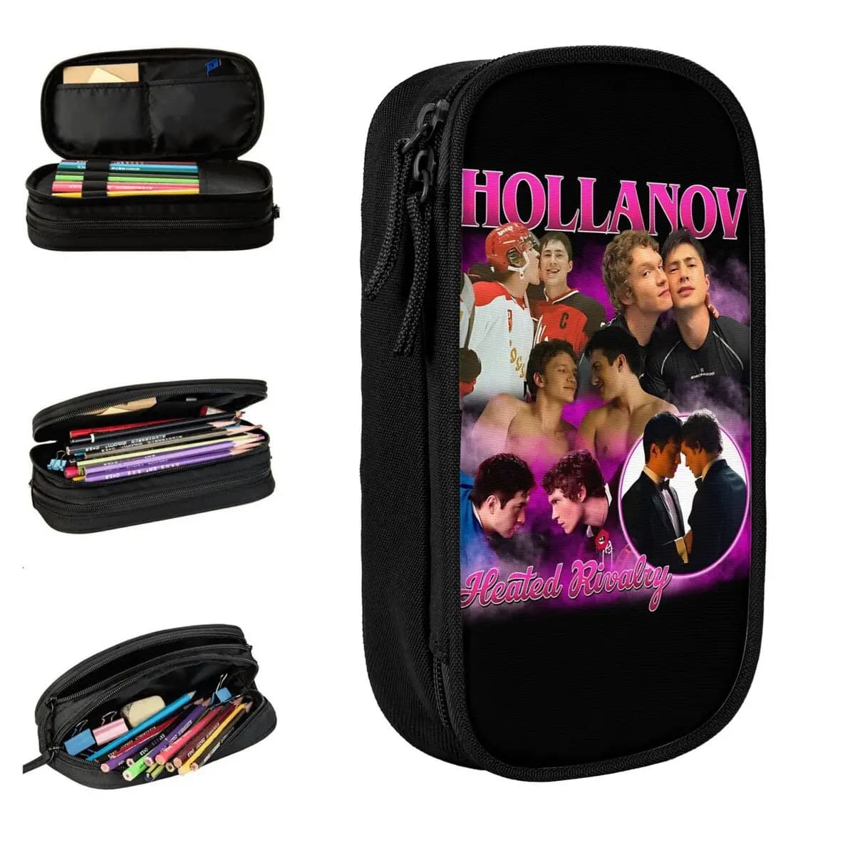 Hollanov Ilya Rozanov & Shane Hollander Astuccio vintage Astucci per matite Astuccio per matite doppio strato per ragazze e ragazzi Kawaii College