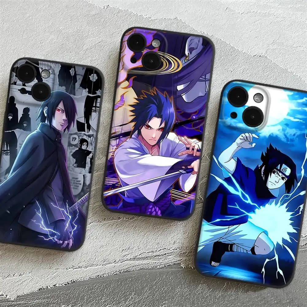 Anime Characters Uchiha S-Sasuke Phone Case For Apple iPhone 17 16 Pro Max 15 Pro Max 14 13 12 11 Mini Wave Oil Back Short