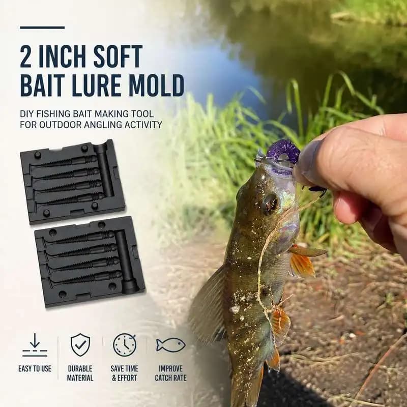 2 Inch Soft Bait Lure Mold DIY Fishing Bait Making Tool For Outdoor Angling Activity