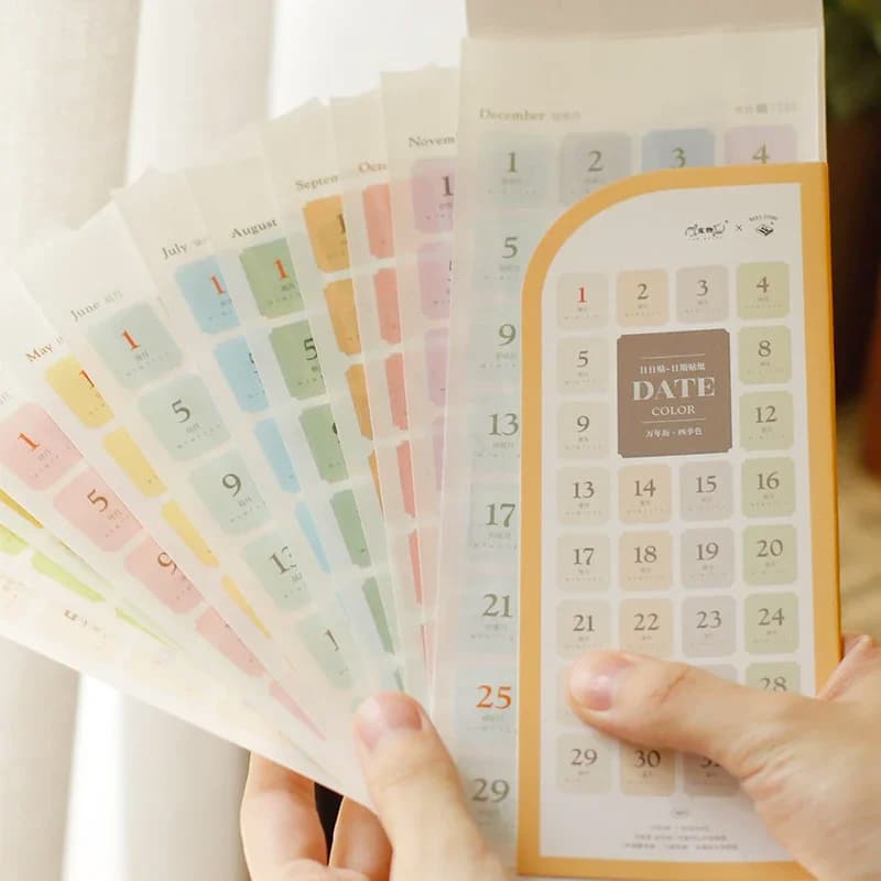 365 giorni Data Adesivi Dairy Journal Agenda Planner 2026 Calendario Adesivo Notebook Studente Decorazione Adesivo di cancelleria