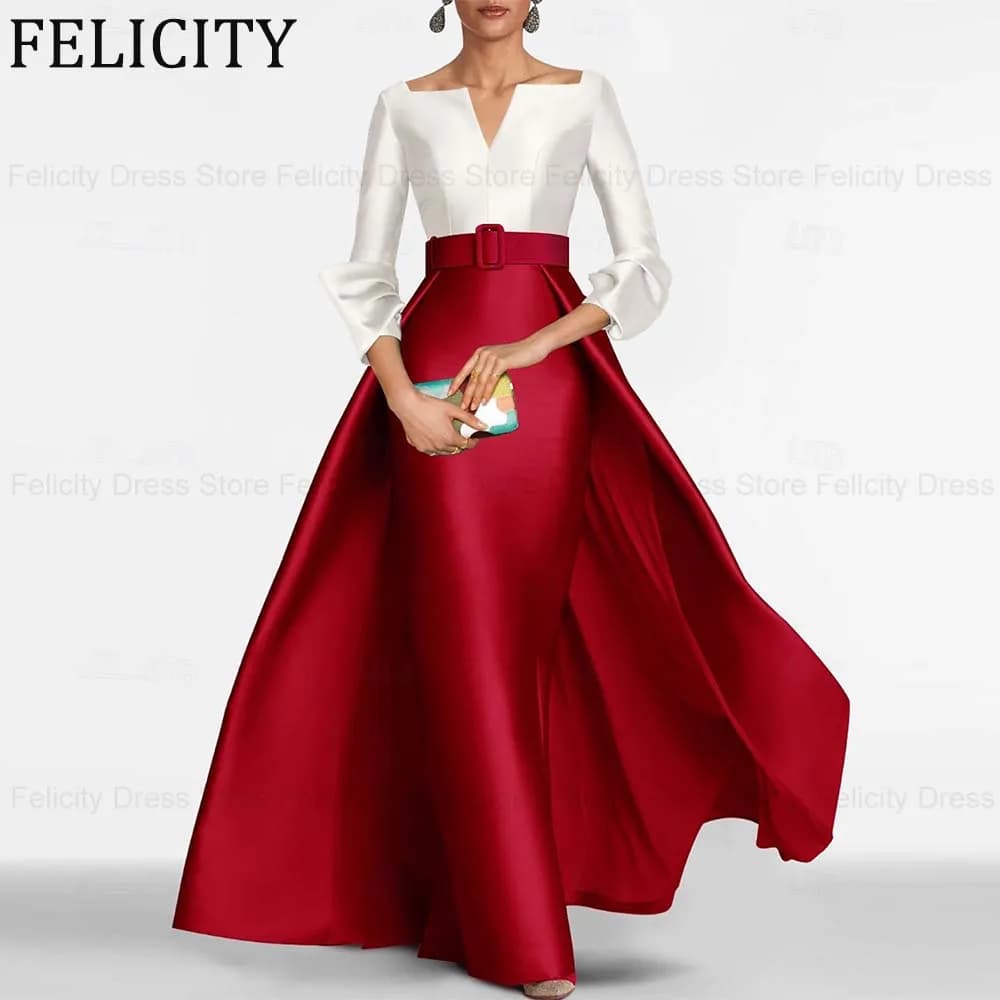 Abito da Cerimonia Moderno Personalizzato FELICITY per Madre della Sposa 2026, Abito Formale da Invitata a Matrimonio con Sopragonna e Cintura, Vestito da Sera per Feste e Balli