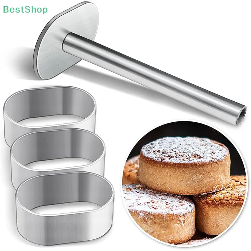 ♥ ♥ ♥ Stampo per anello per pasticceria, mousse per torta in acciaio inossidabile con spingitore, anelli da cucina fai da te, strumenti per la cottura