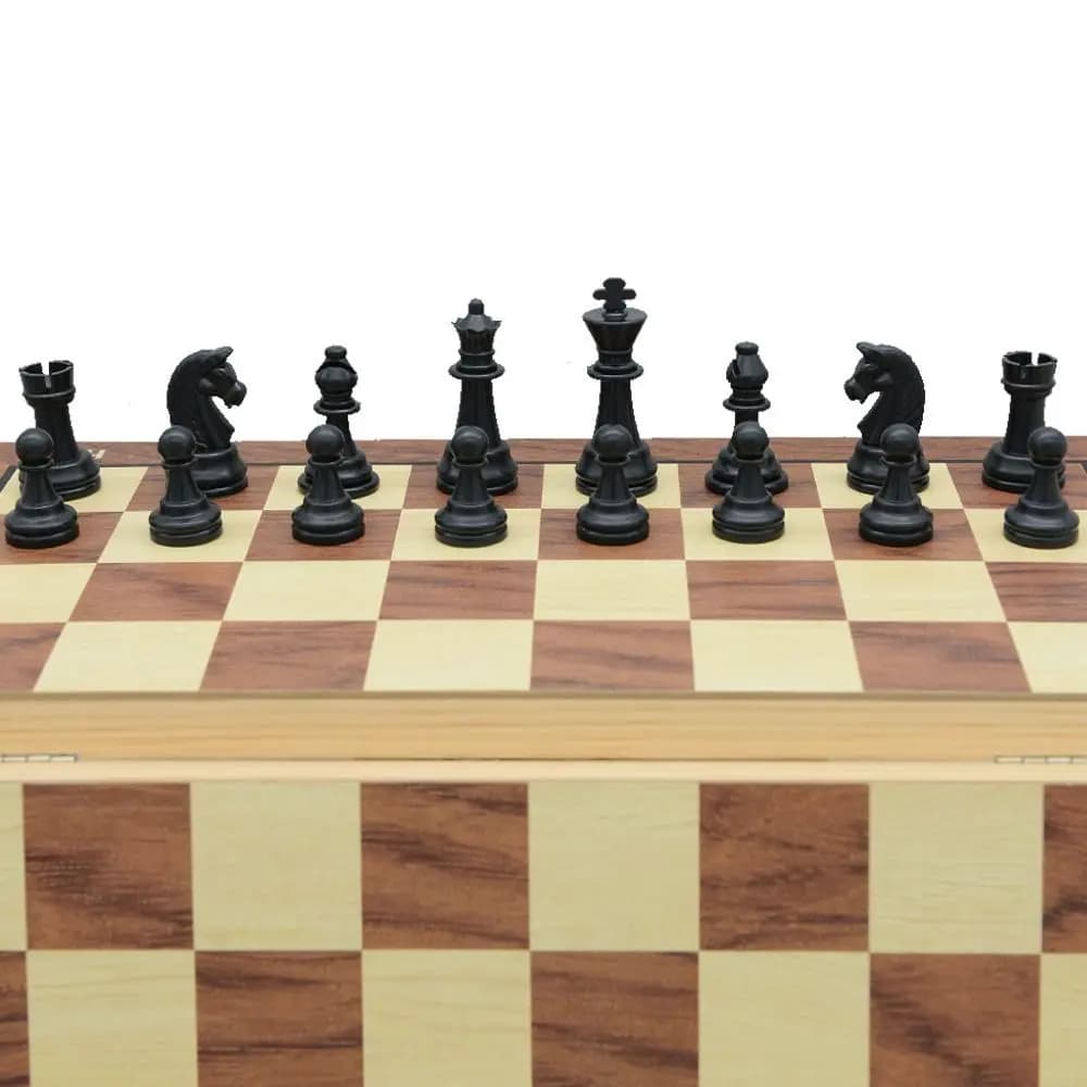Scacchiera in Legno Massiccio, Set di Scacchi Magnetici Internazionali Standard, Gioco Educativo Pieghevole per Migliorare l'Intelligenza