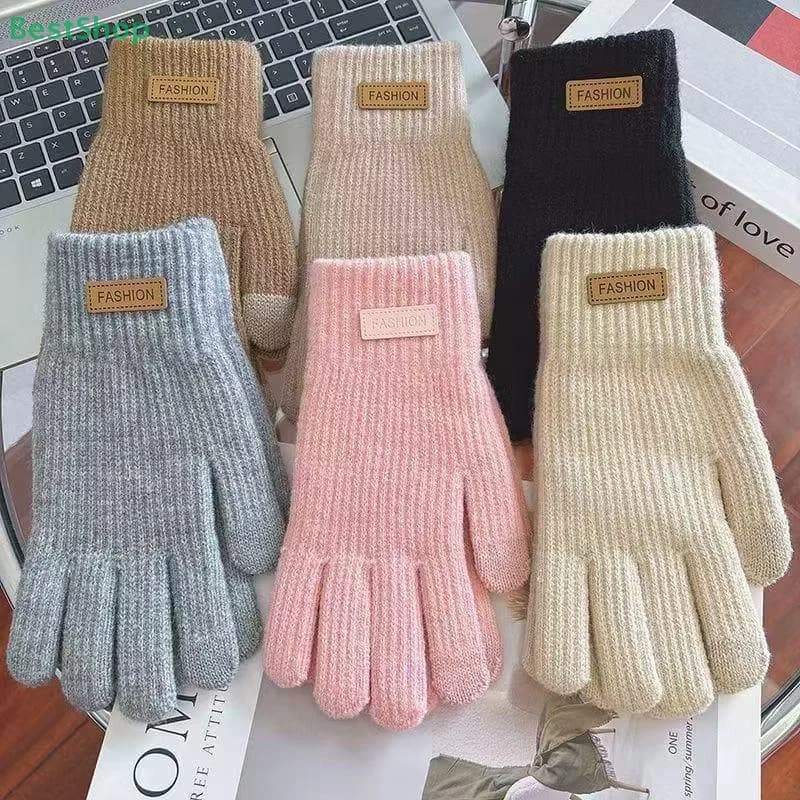 ♥ Guanti da dito per schermo tattile Guanti invernali caldi foderati in pile Guanti da ciclismo unisex