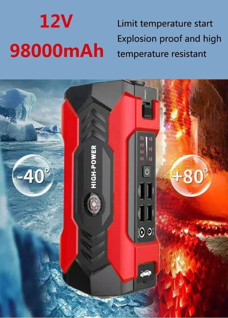 Avviatore di emergenza per auto Dispositivo di avviamento Batteria Power Bank 98000mAh Jumpstarter Auto Buster Booster di emergenza Caricatore per auto Jump Start