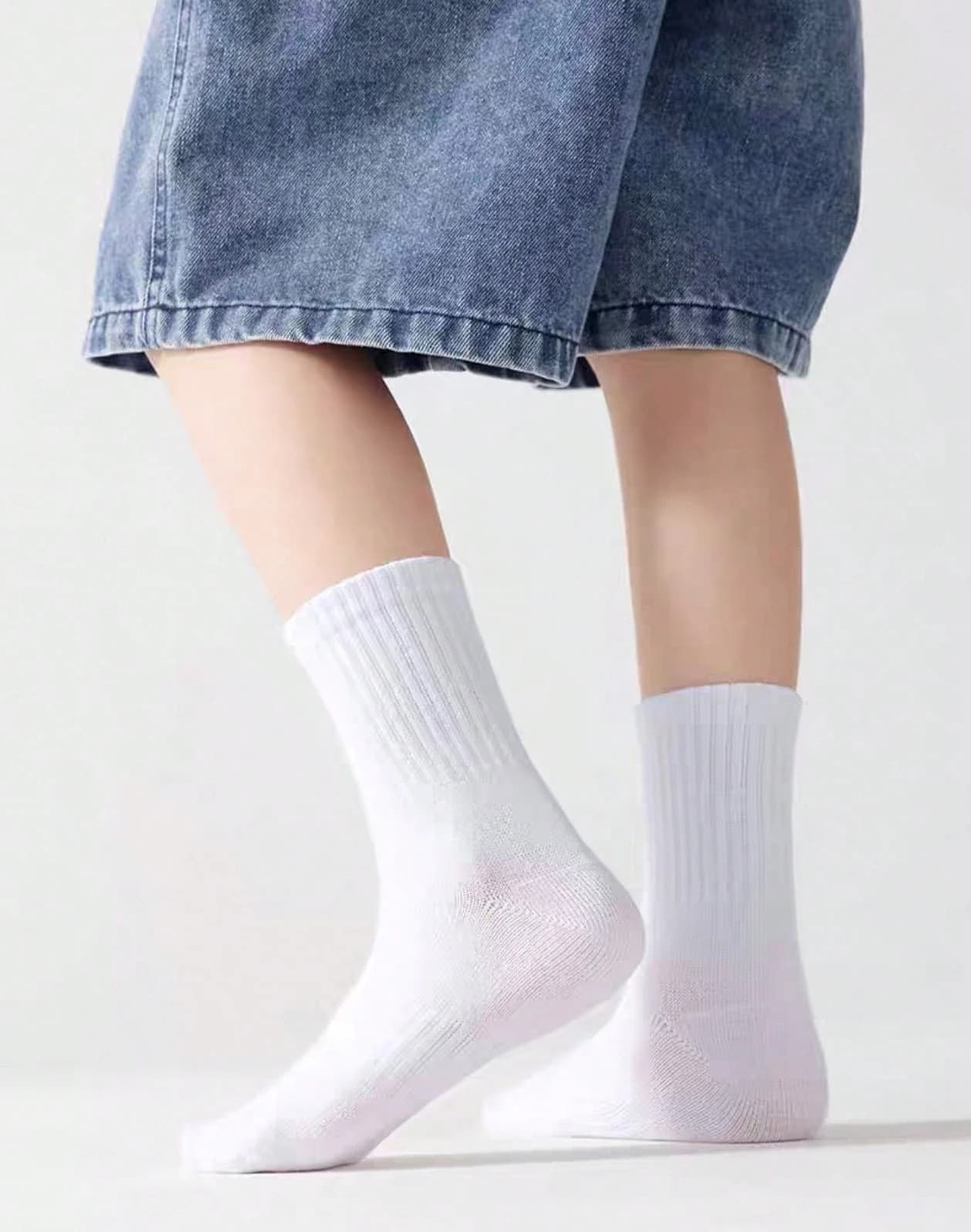 20Pairs Black 5 Pairs/10Pairs Summer Casual Couple's Stockings Tennis Socks Sweat Absorbing Breathable For Home Use Tubesocks