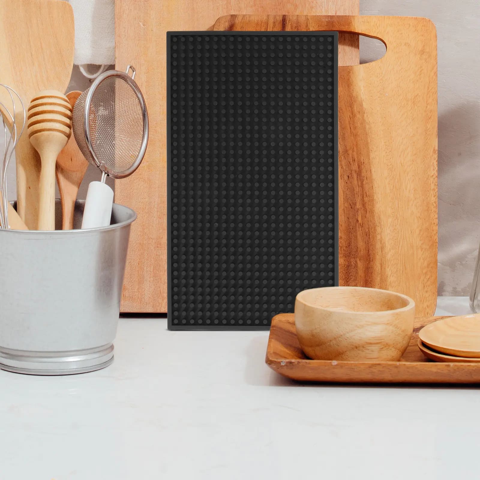 Slip Resistant Cutting Board Mat 13.8x7.9 Non Adhesive Non Skid Grip Pads Multipurpose Kitchen Cutting Surface Protector